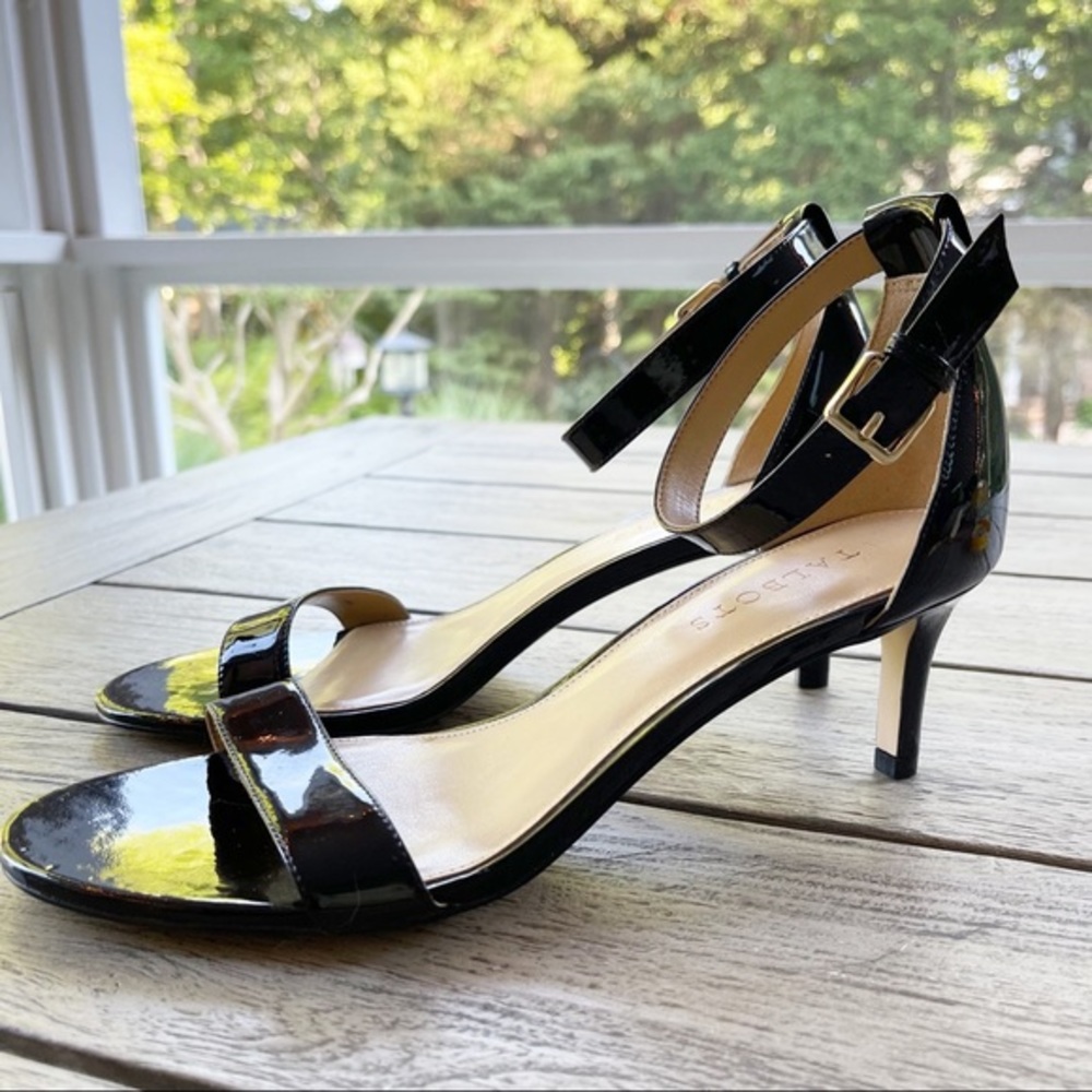 Talbots Trulli Black Ankle Strap Heeled Sandals Womens size 9